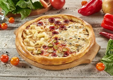 "Четыре вкуса" пицца 33 см: купить по цене 540.00, вес: 690 "Четыре вкуса" пицца 33 см