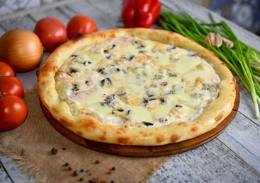 "Ветчина и грибы" пицца 33 см: купить по цене 450.00, вес: 613 "Ветчина и грибы" пицца 33 см