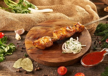 Шашлык из курицы + соус: купить по цене 300.00, вес: 0 Шашлык из курицы + соус