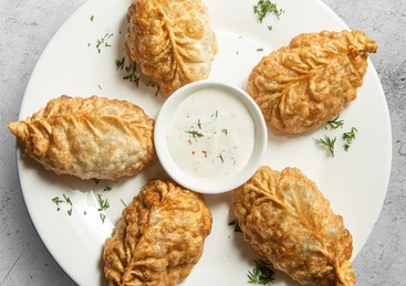 Манты жареные с мясом и тыквой: купить по цене 2200.00, вес: 300 Манты жареные с мясом и тыквой